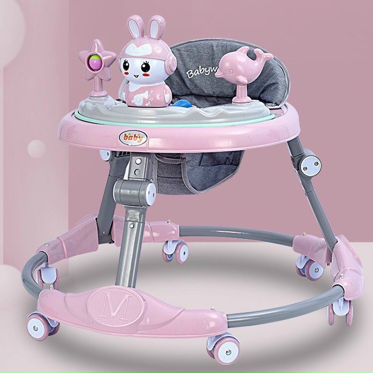 Xe Tròn Tập Đi Cho Bé 2In1 Baby 619M Xe Nôi Quây Tròn 6 Bánh Xoay 360 Độ, Chắc Chắn - Có Kèm Nhạc, Đèn