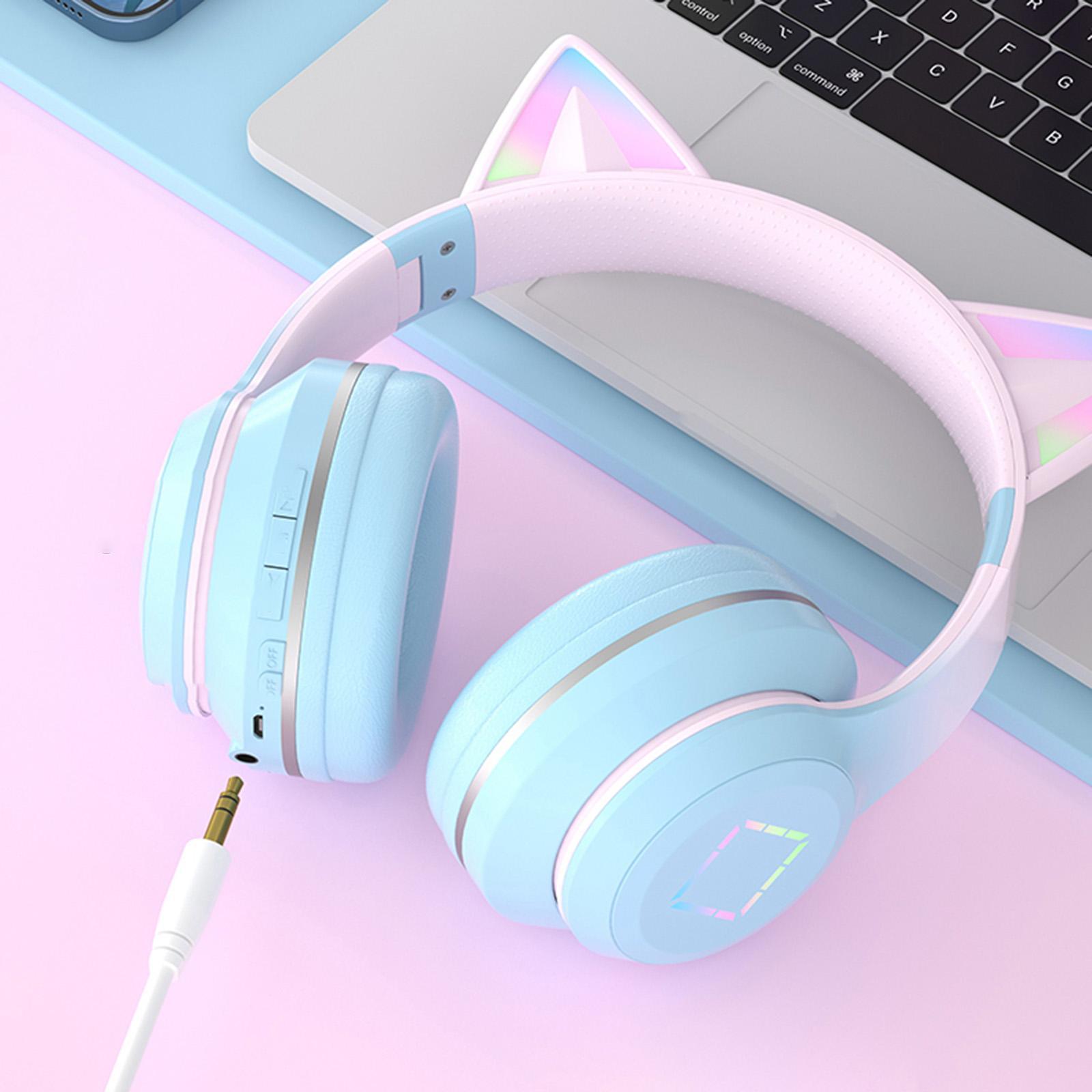 Over Ear Headphones RGB Light Low Latency Volume Control for Online Teaching