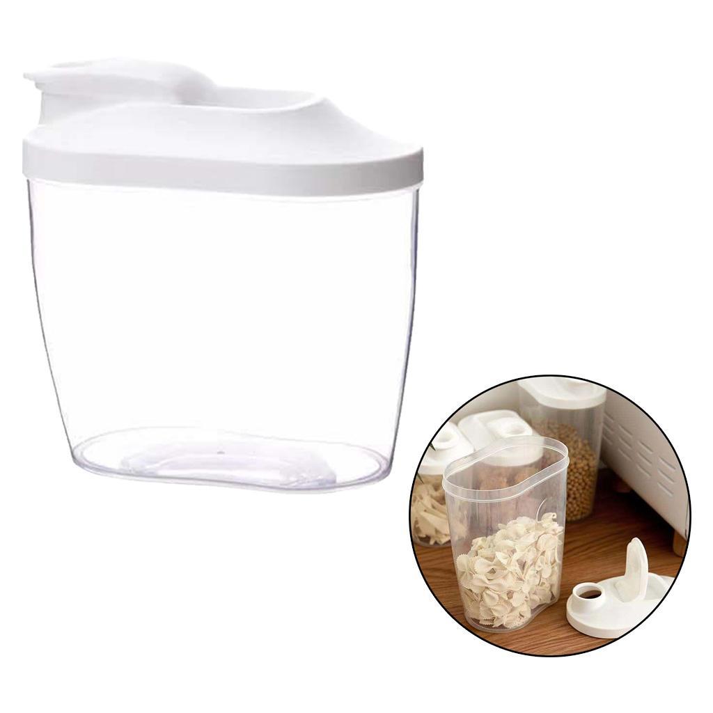 2 Pcs Clear Food Storage Container Cereal Dispenser Dry Food Grain Organizer