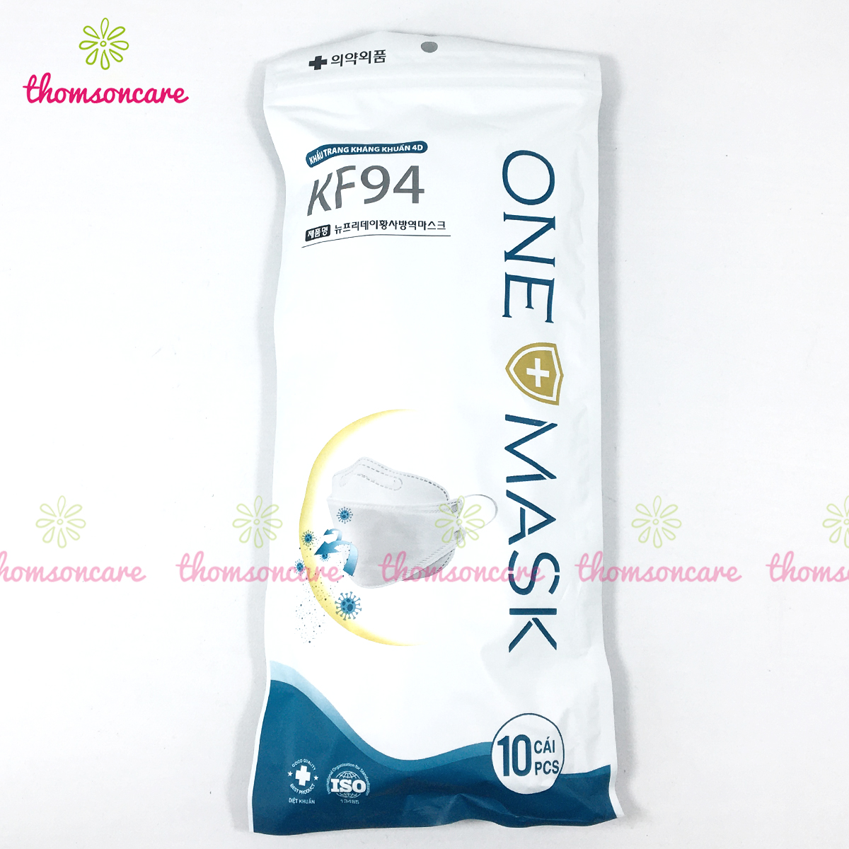 Khẩu trang KF94-Onemask thùng 300 cái - Công nghệ 3D Hàn Quốc kháng khuẩn, kt y tế, chống, lọc bụi mịn