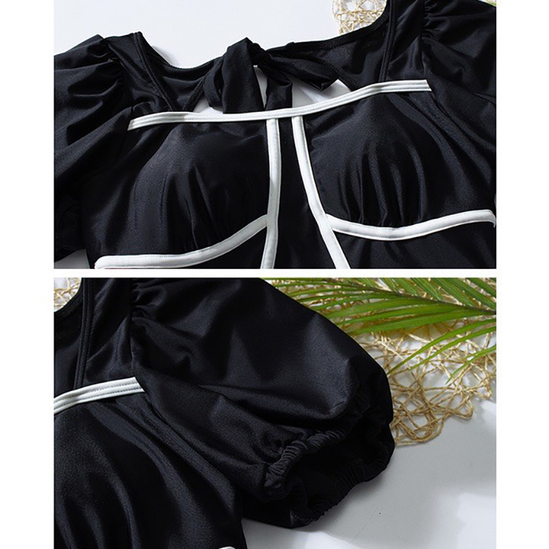 Đồ bơi nữ liền thân, Bikini nữ kín đáo đi biển vải mềm mại co giãn có đệm ngực