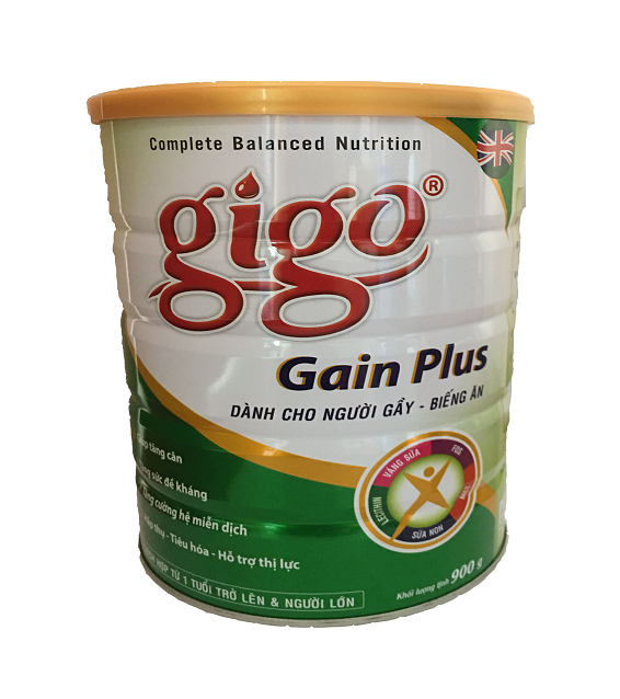 Combo 2 hộp Sữa Bột Gigo Gain Plus 900g - DD hàng ngày cho người gầy - tặng kèm khăn lau đa năng mềm mịn.