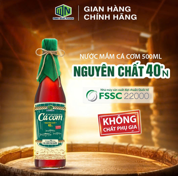 [MỚI - NGUYÊN CHẤT 100%] Nước mắm Cá Cơm Nguyên Chất Minh Nam Foods 40 Độ Đạm 500ML