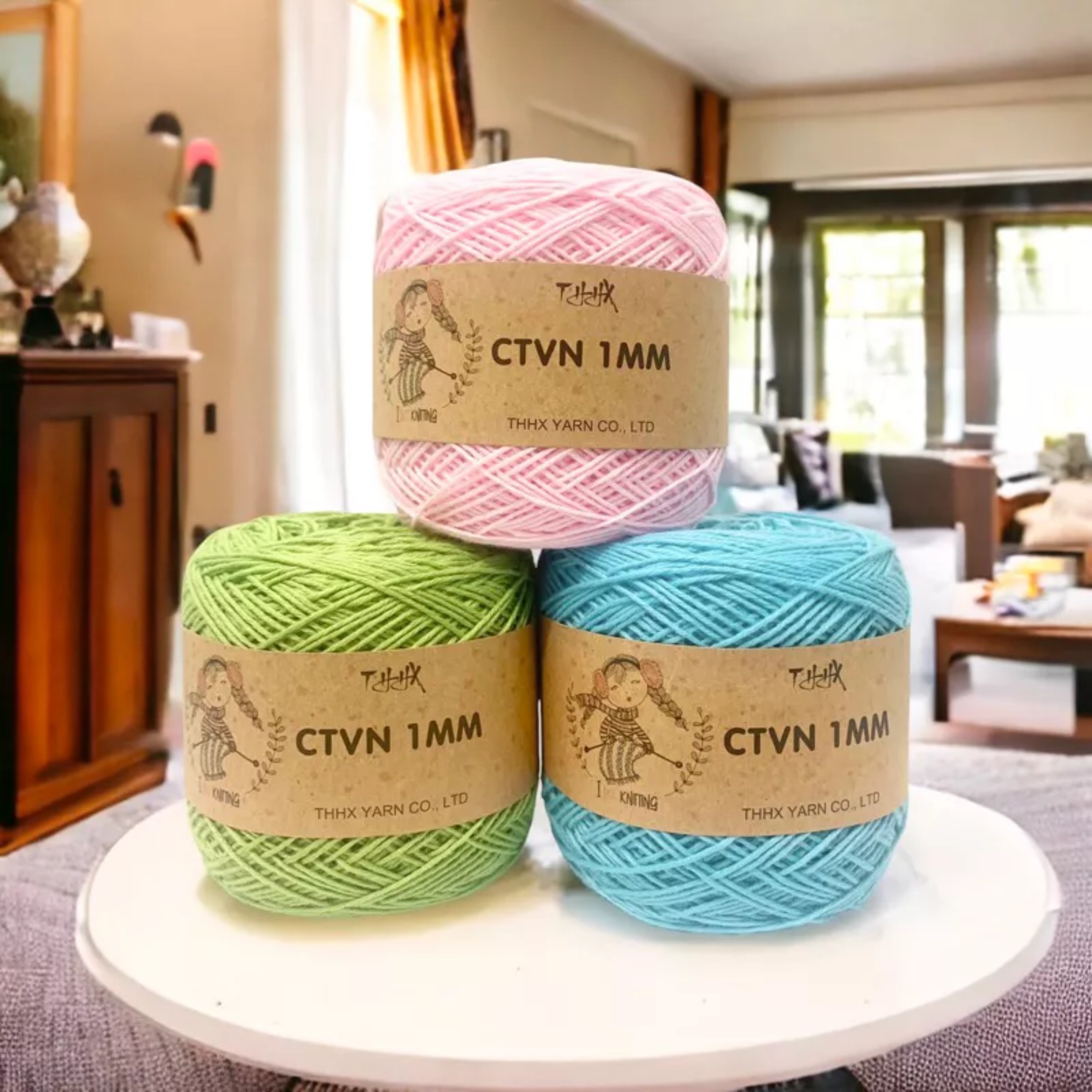 Sợi Cotton Việt Nam 1mm dùng trong đan, móc len