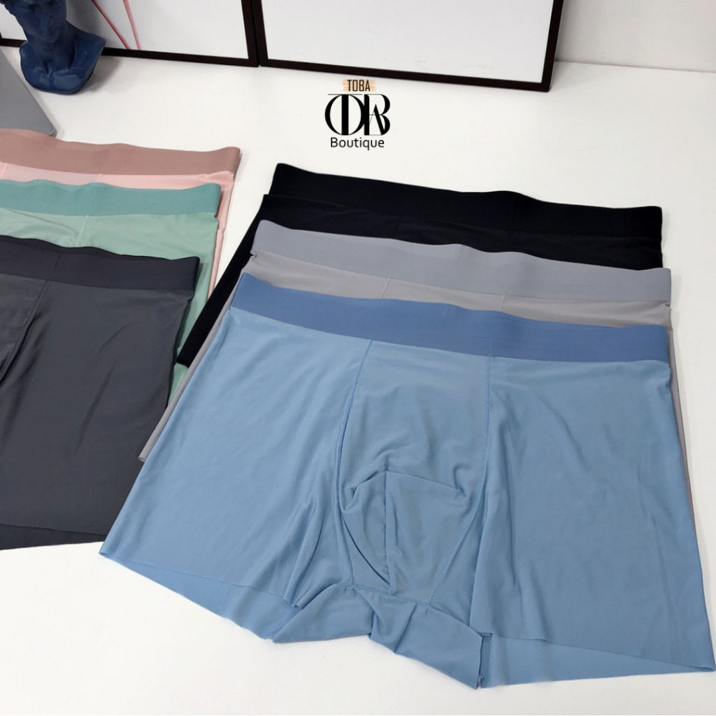 Quần lót nam Boxer Lụa Băng TOBA Boutique nguyên khối không đường may, mềm mịn siêu mát TBBL02