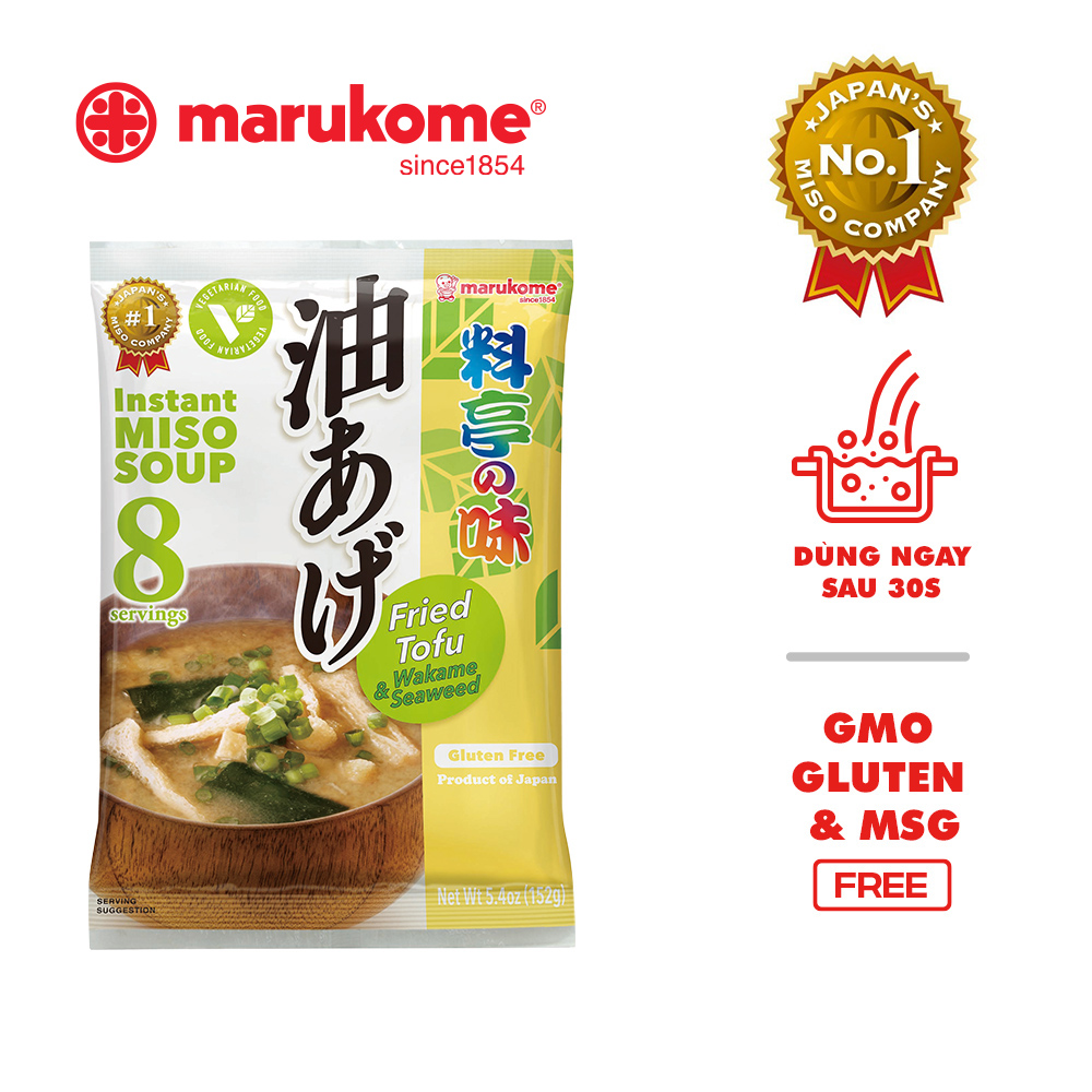 Soup Miso rong biển Wakame chay ăn liền Marukome Nhật 152g