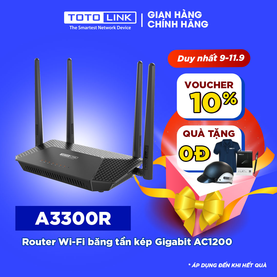 Router Wi-Fi băng tần kép Gigabit AC1200-A3300R_HÀNG CHÍNH HÃNG