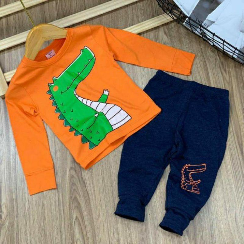 Bộ dài cotton 4c bé trai - Đồ bộ trẻ em