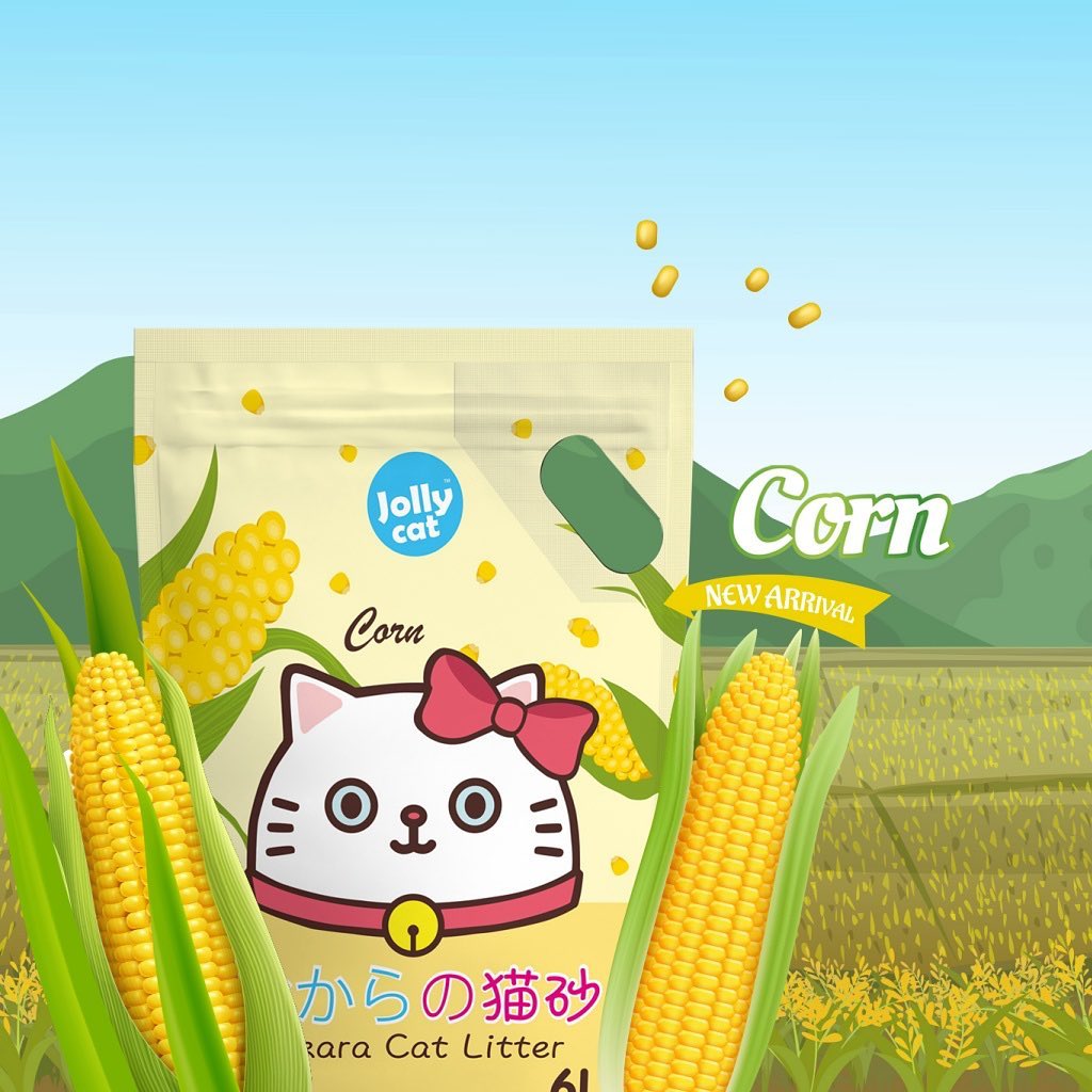 Hình ảnh Cát Vệ Sinh Đậu Nành An Toàn Cho Mèo Không Bụi JollyCat Tofu 6L - Bắp