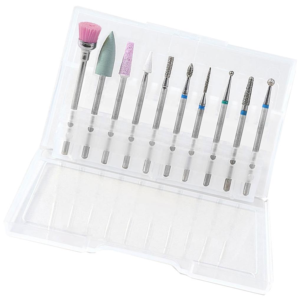 10 Pieces Tungsten Steel Nail Drill Bits for Nail File Manicure Pedicure 01