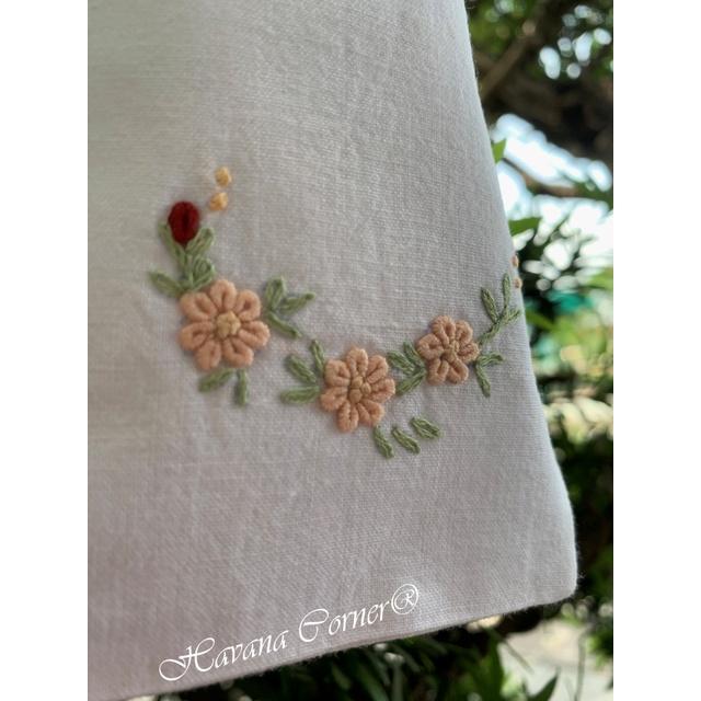 Túi dây rút mini thêu hoa cuốn chỉ 9.5*16.5 cm - Vietnam Handmade Pouch With Embroidery