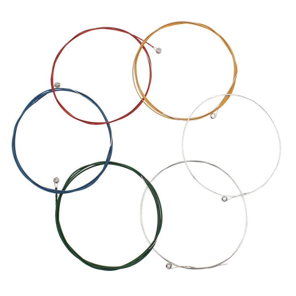 6x Colorful Acoustic Folk Guitar 6 Strings Set Copper Alloy Instrument Parts