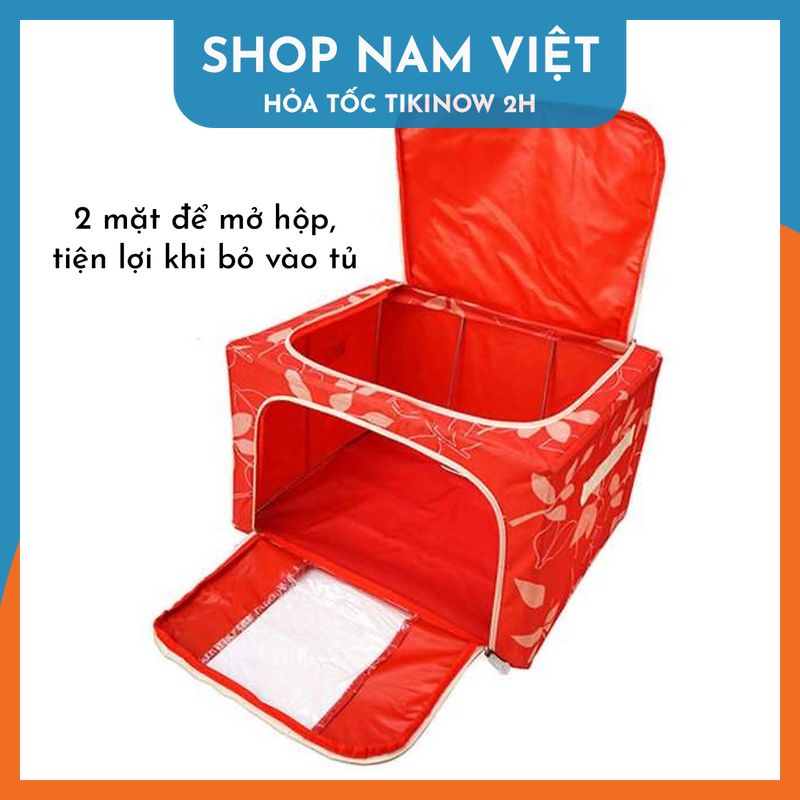 Hộp Vải Đa Năng Gấp Gọn Có Khung Thép Nhiều Hoa Văn - Chính Hãng NAVIVU