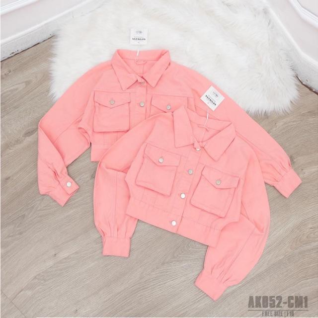 Khoác kaki jacket croptop jeans kaki dày đẹp- hình thật chính chủ