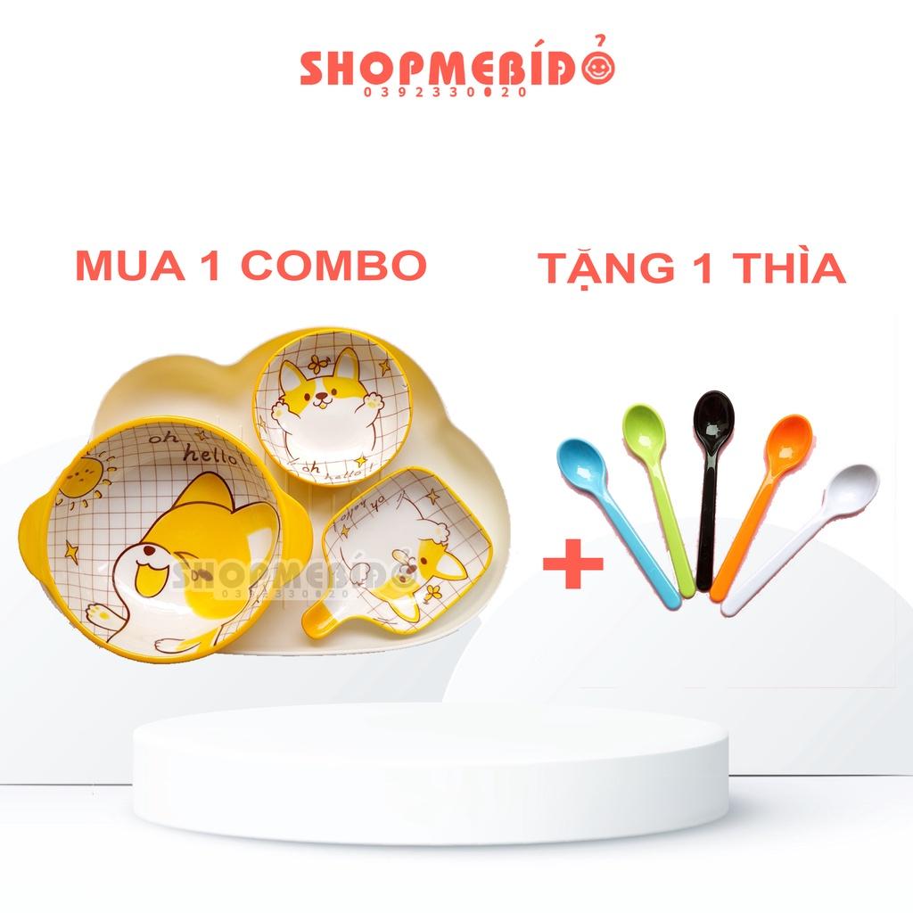 Combo Bát Ăn Dặm Gốm Sứ Kèm Khay Và Thìa Giá Rẻ Dễ Thương Cho Bé Link 2