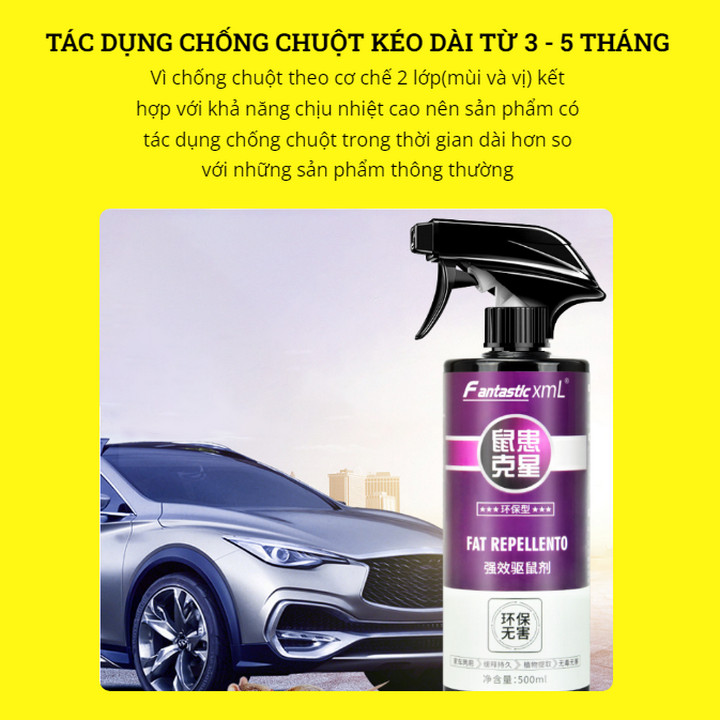 Bình Xịt Đuổi Chuột Fantastic XmL️ Dùng Để Chống Chuột Vào Khoang Máy Ô tô - Home and Garden