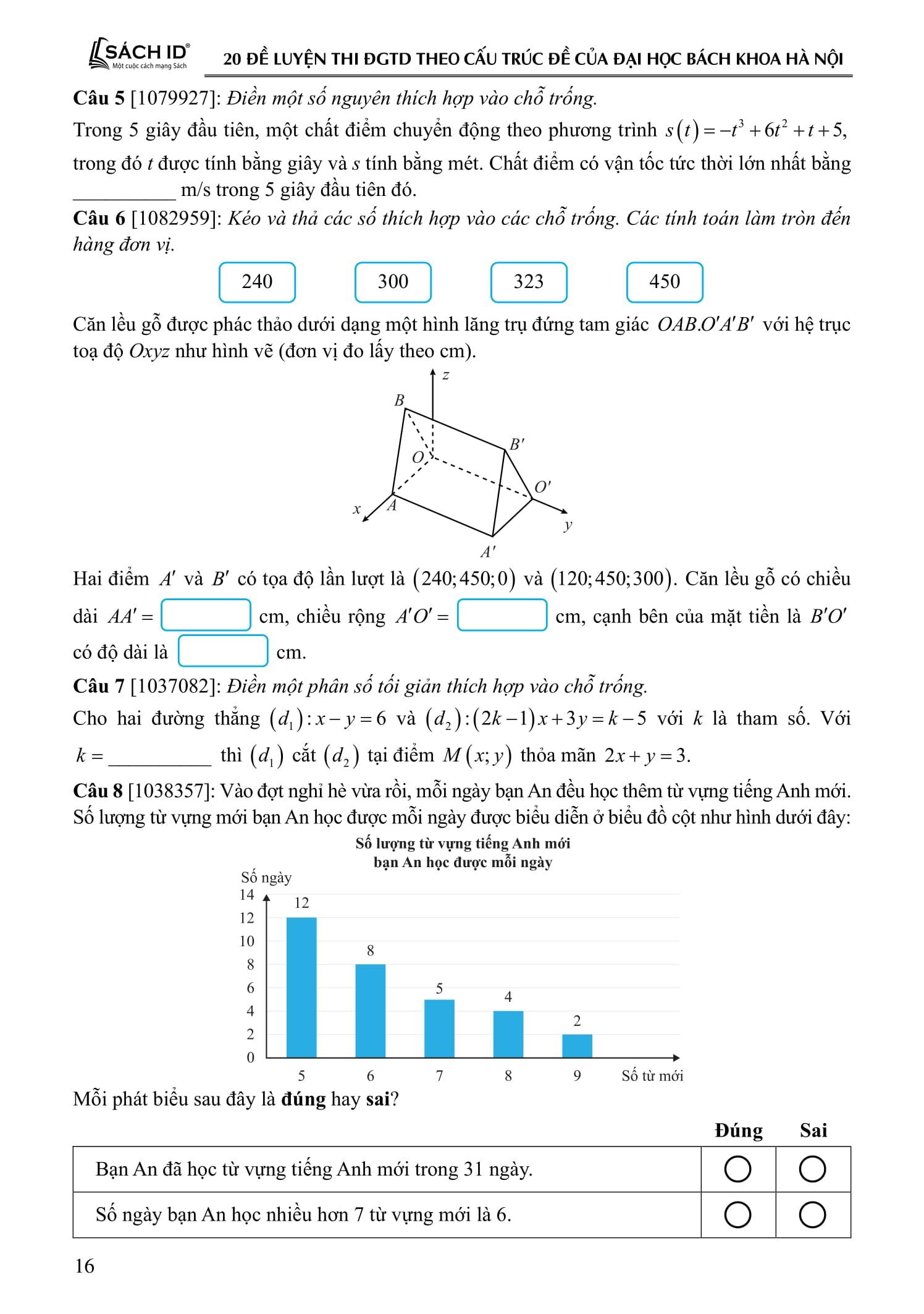 Sách - 20 Đề Luyện Thi Đánh Giá Tư Duy Theo Cấu Trúc Đề Của Đại Học Bách Khoa Hà Nội - TSA