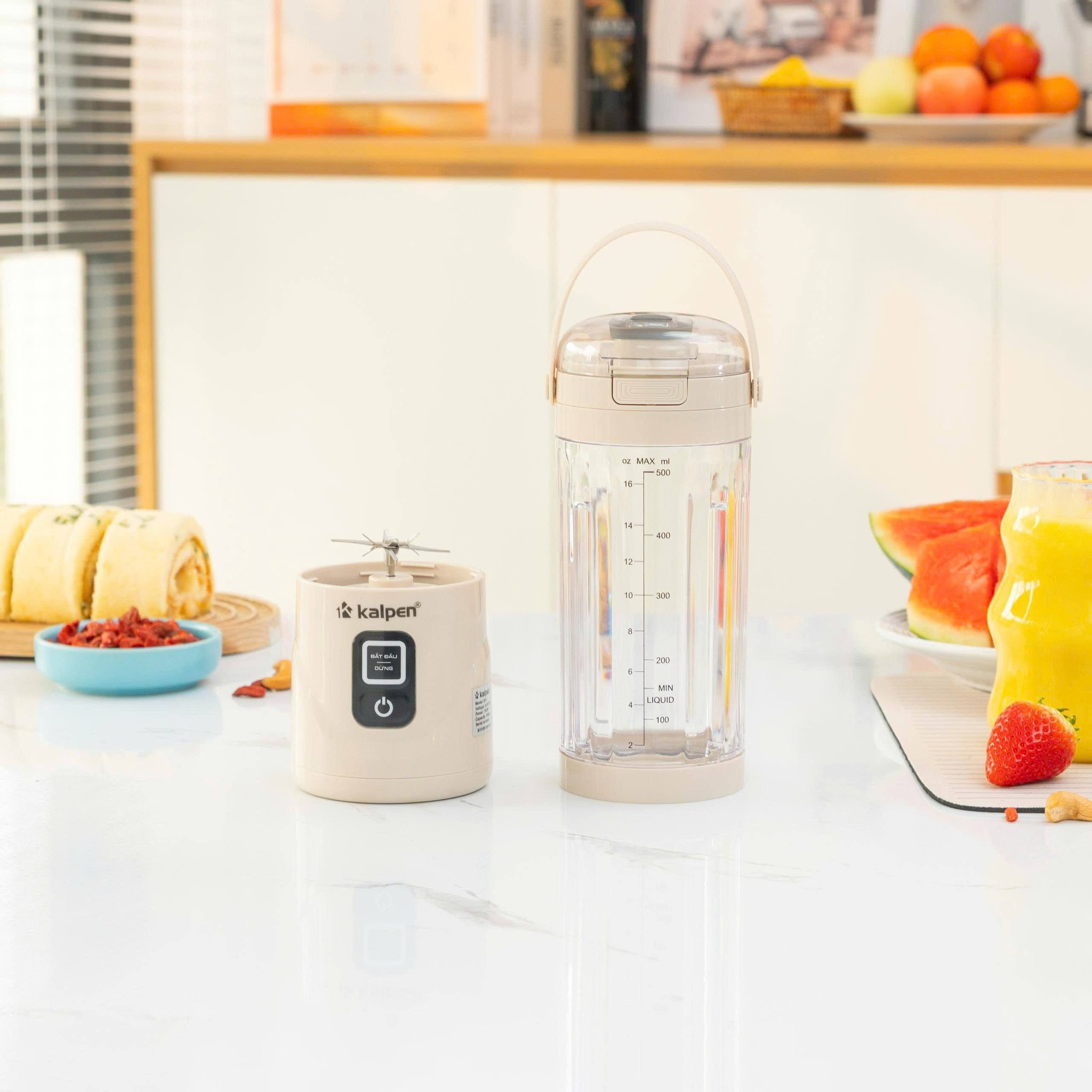 Máy xay sinh tố cầm tay không dây Kalpen B11 công suất 150W dung tích 500ml pin sạc lithium 4000mAh Hàng chính hãng