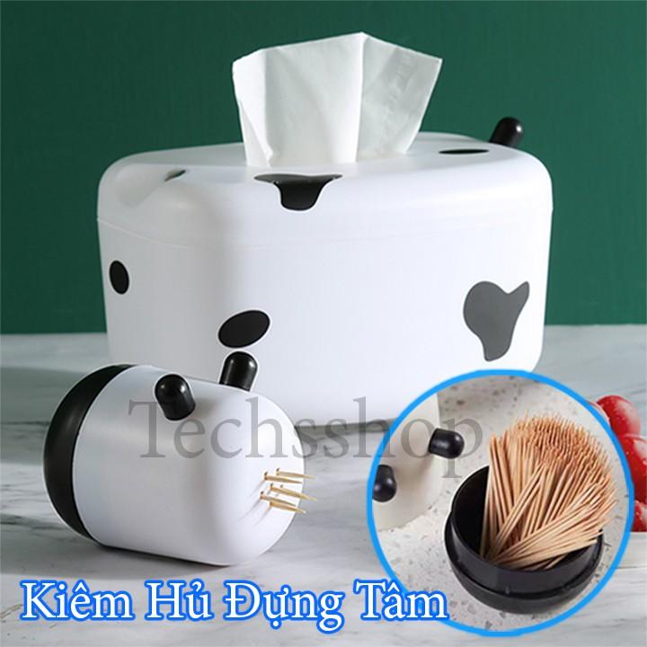 Hộp Đựng Giấy Ăn Để Bàn Hình Con Cừu Đa Năng 2in1 Có Ống Đựng Tăm