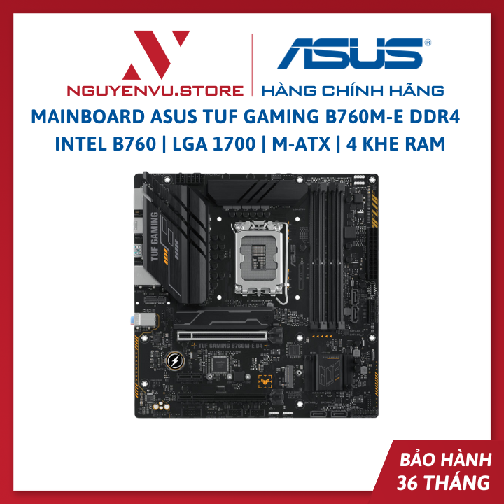 MainBoard ASUS TUF Gaming B760M-E DDR4 | Intel B760 | LGA 1700 | M-ATX | 4 Khe RAM - Hàng Chính Hãng