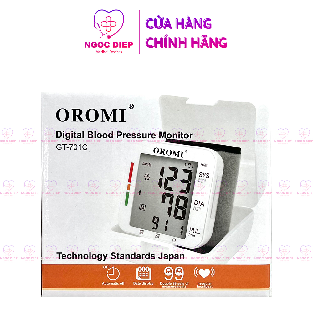 Máy đo huyết áp điện tử cổ tay OROMI GT-701C - Bảo hành chính hãng 5 năm