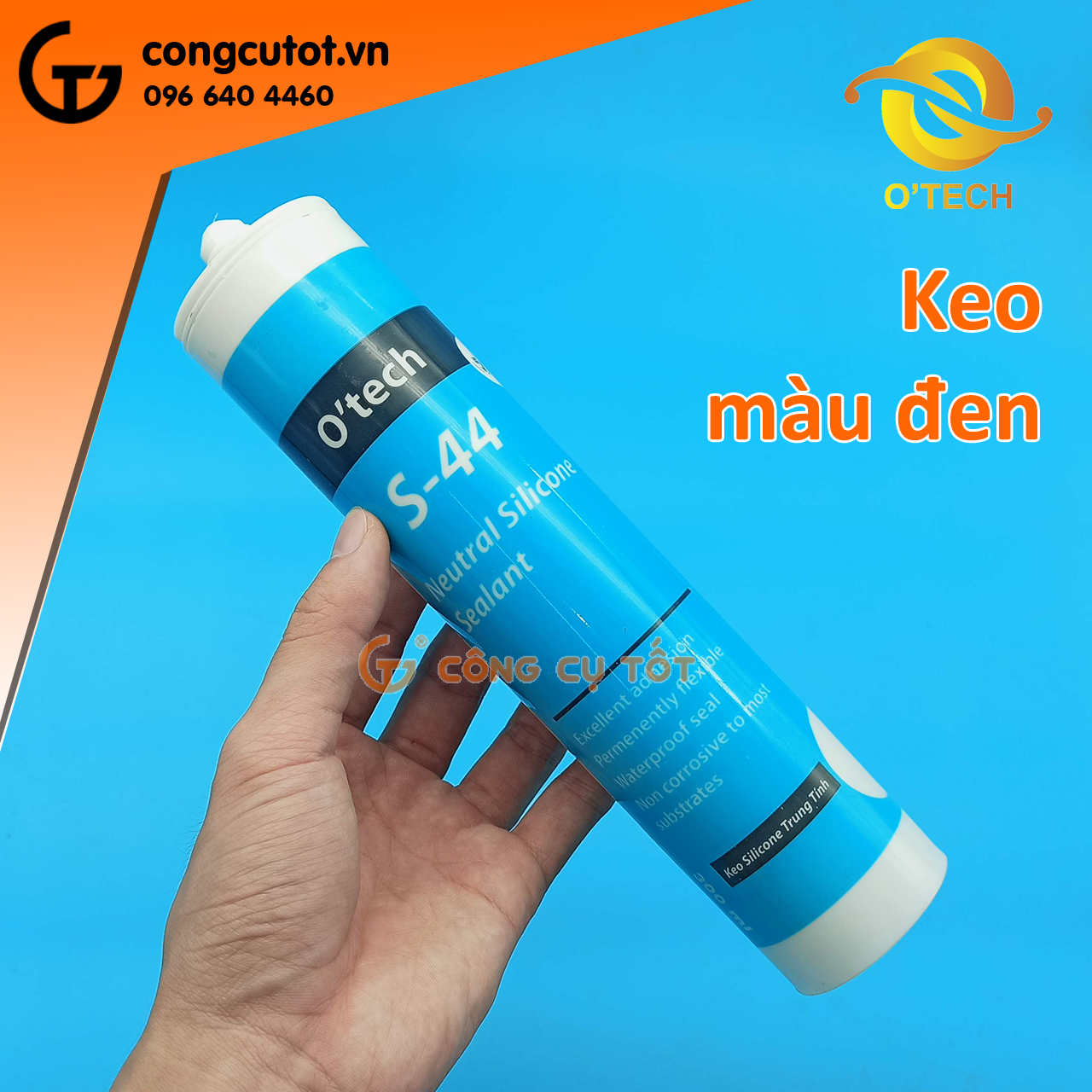 Keo silicone trung tính 300ml OTECH S-44 màu đen