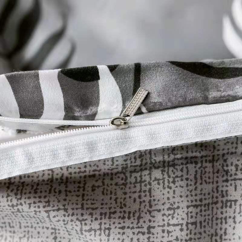 Chăn Ga Gối Đệm -Sét Chăn Ga Gối Lá Me Xám Poly Cotton