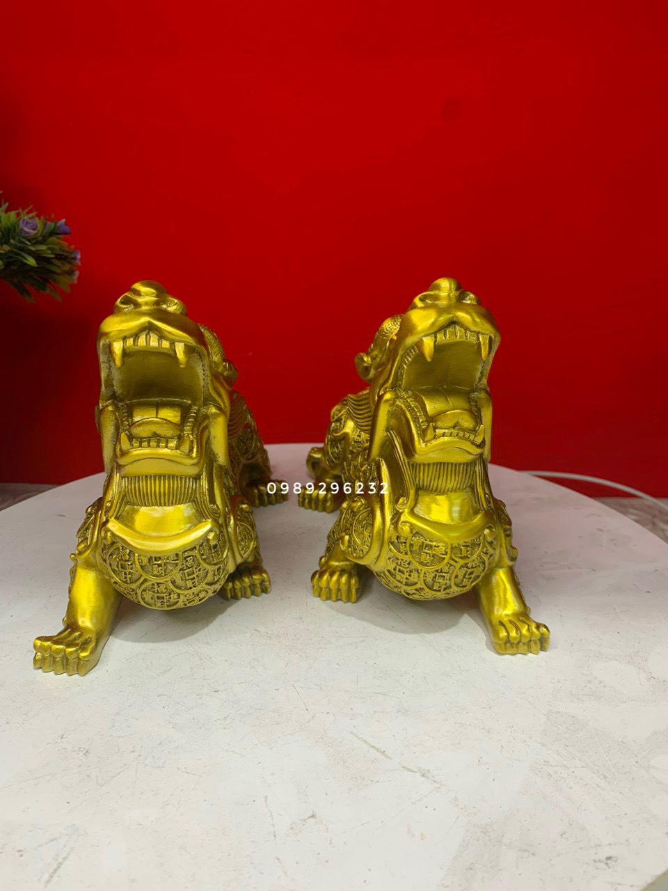 Cặp Tỳ Hưu vây tiền phong thuỷ bằng đồng