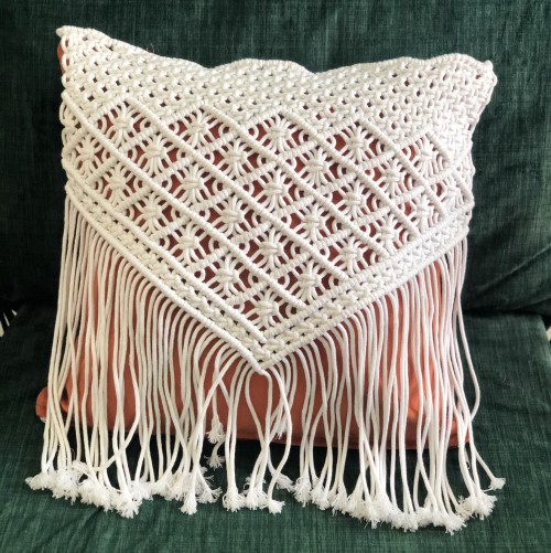 Gối ôm kết hợp Macrame đan tư sợi cotton