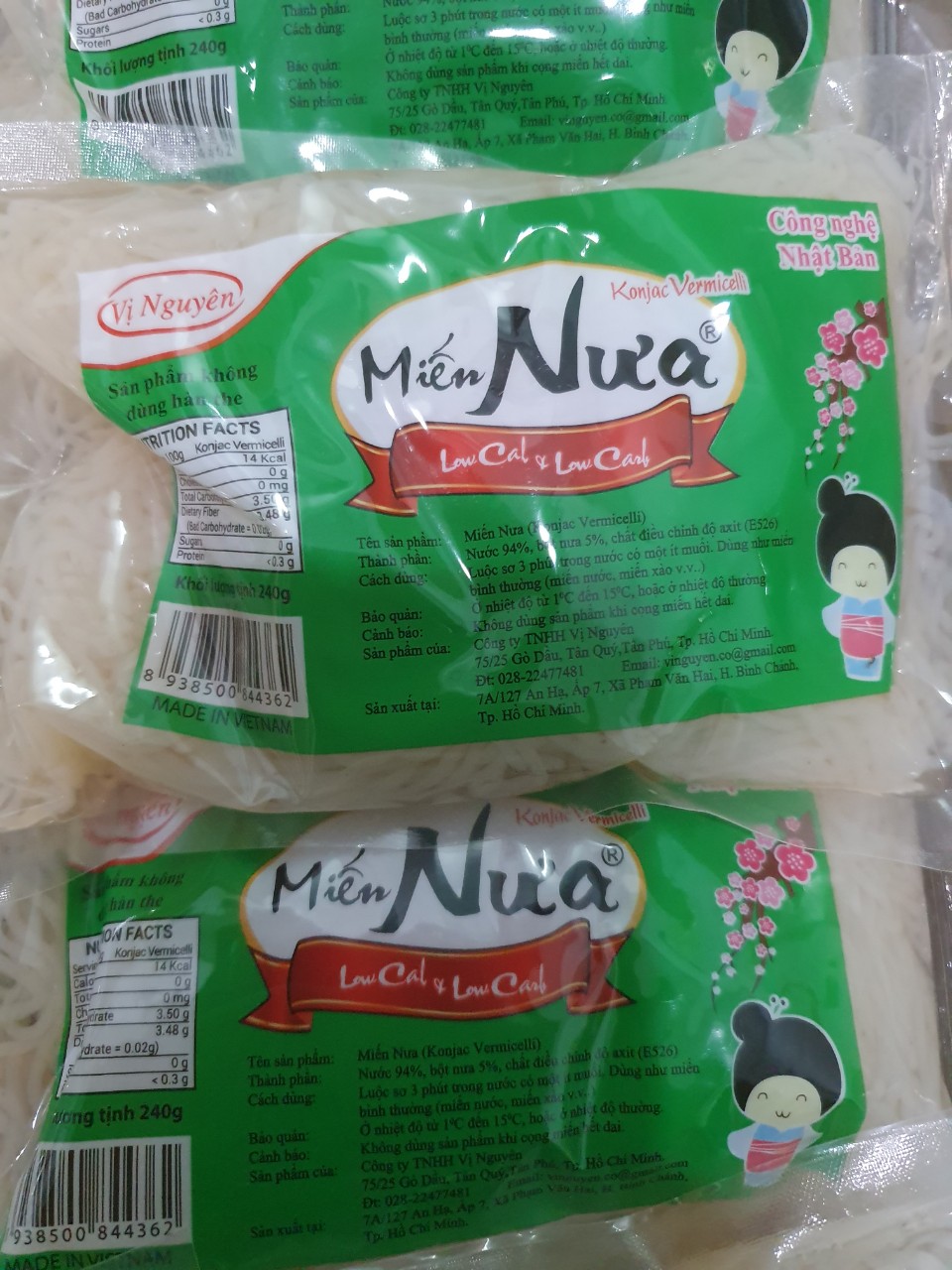 Combo  9 Gói Miến Nưa Vị Nguyên Das Keto 240g