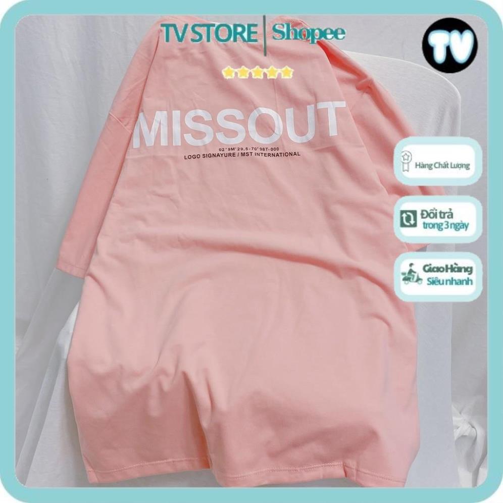 Áo Thun tay lỡ TVSTORE Áo Phông Nam Nữ Form Rộng Unisex Cotton Mát Hút Mồ Hôi MISSOUT Basic Nhiều Màu