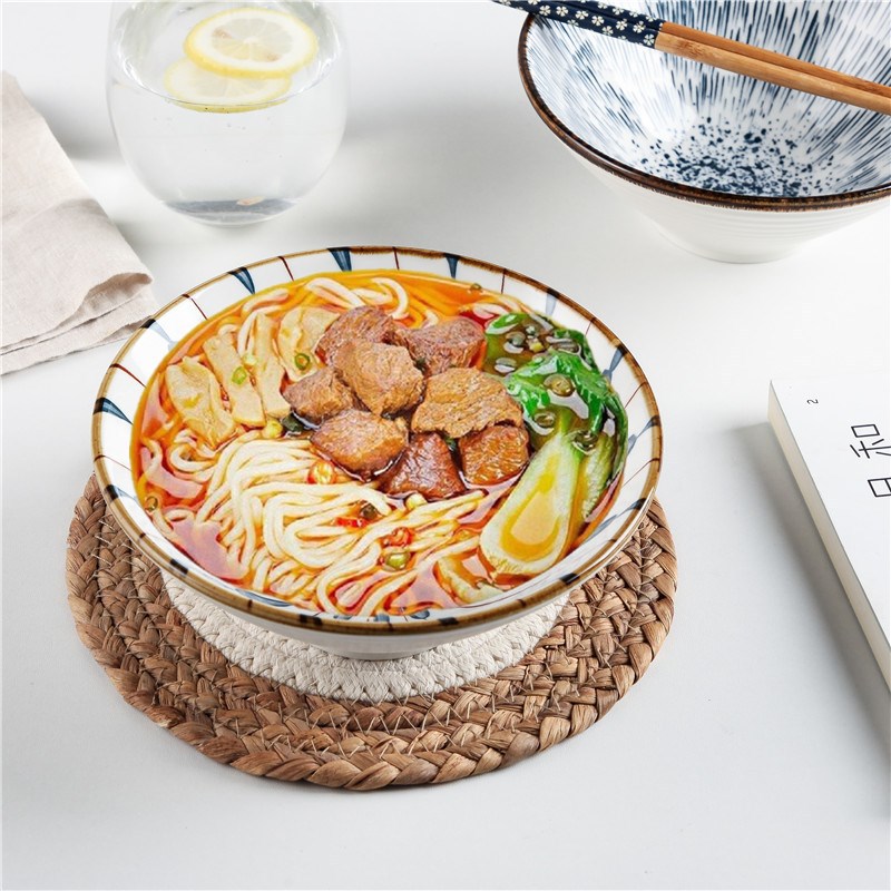 Bộ 2 Bát Tô Men Sứ Nhật Bản, Bát Ăn Mỳ Nhật,Tô Canh Nhật, Chén Nhật, Bát Tô Ăn Mì Nhật, Bát Canh Sứ Giả Cổ Phong Cách Nhât - Tặng 02 Đũa Phong Cách Nhât