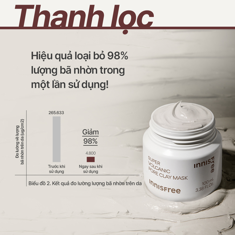 Siêu mặt nạ chăm sóc lỗ chân lông Innisfree Super Volcanic Pore Clay Mask 100ml (New 2023)