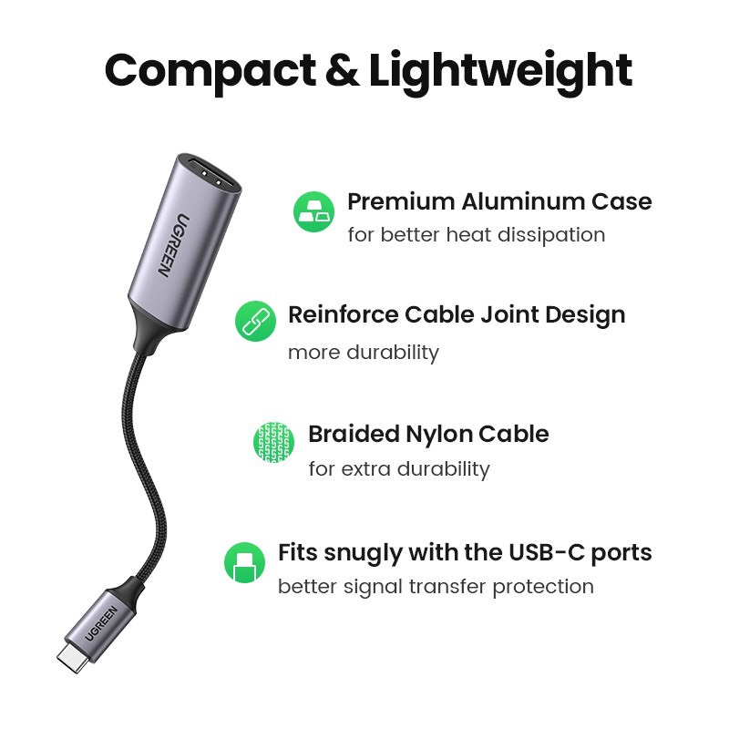 USB TypeC sang HDMI Ugreen hỗ trợ 4K/60HZ 70444 cao cấp - chính hãng