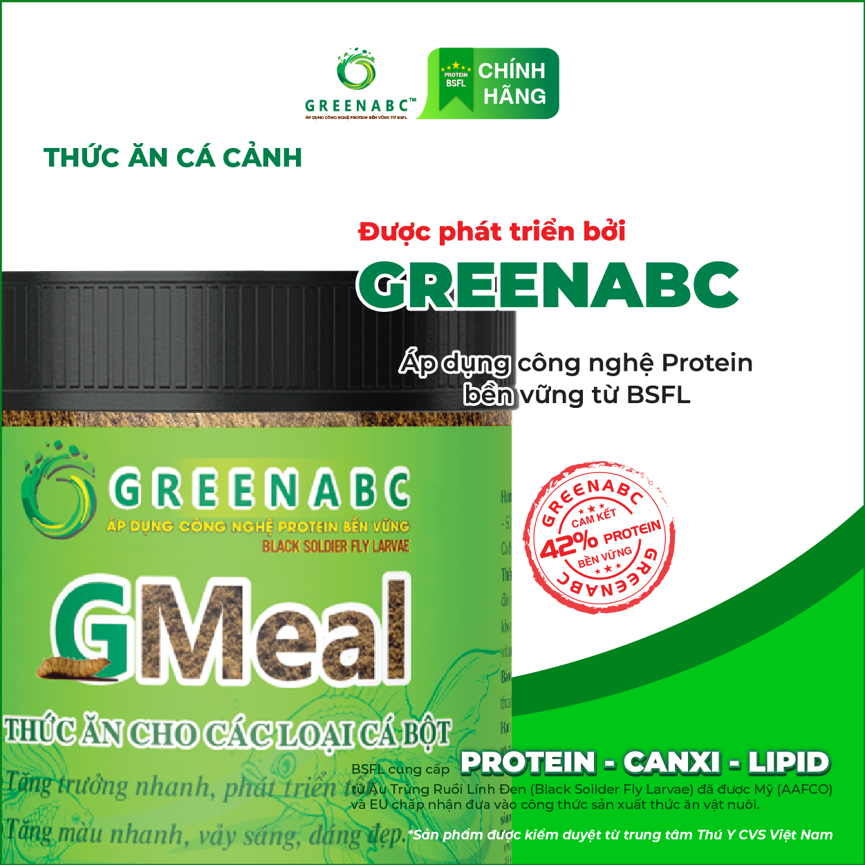 Thức ăn Cá Bột, Cá Thủy Sinh GREENABC – Hàm lượng protein 40% giúp tăng trưởng nhanh, tăng đề kháng, lên màu – Hộp 200g