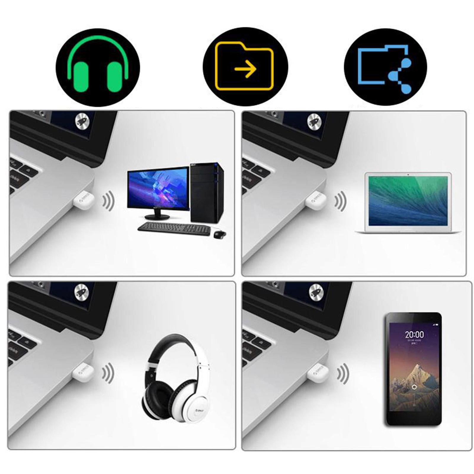 USB Bluetooth 4.0 Adapter, Mini Wireless Dongle Support PC Laptop for Windows 10/8/7 System for Bluetooth Headphones Keyboard Mouse, Speakers
