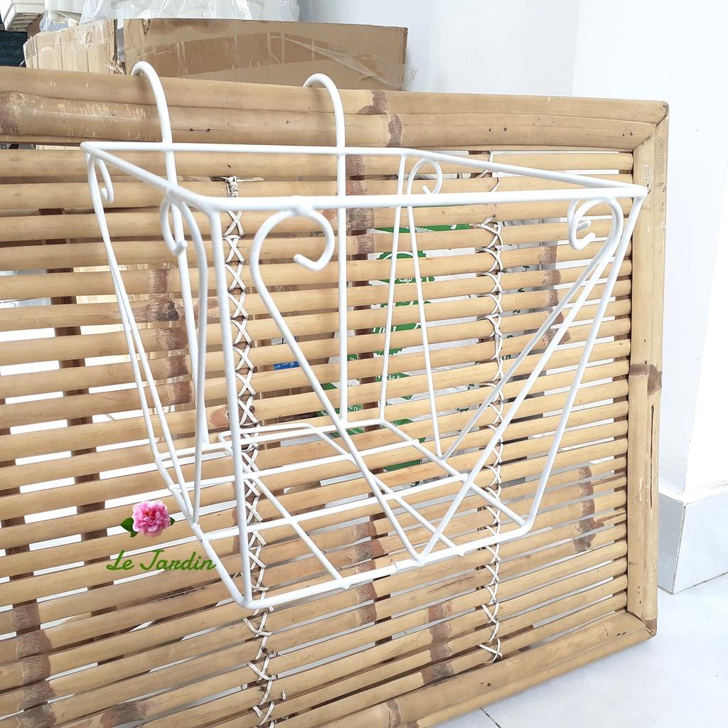 Giỏ sắt treo ban công loại tốt hình vuông 22x22cm