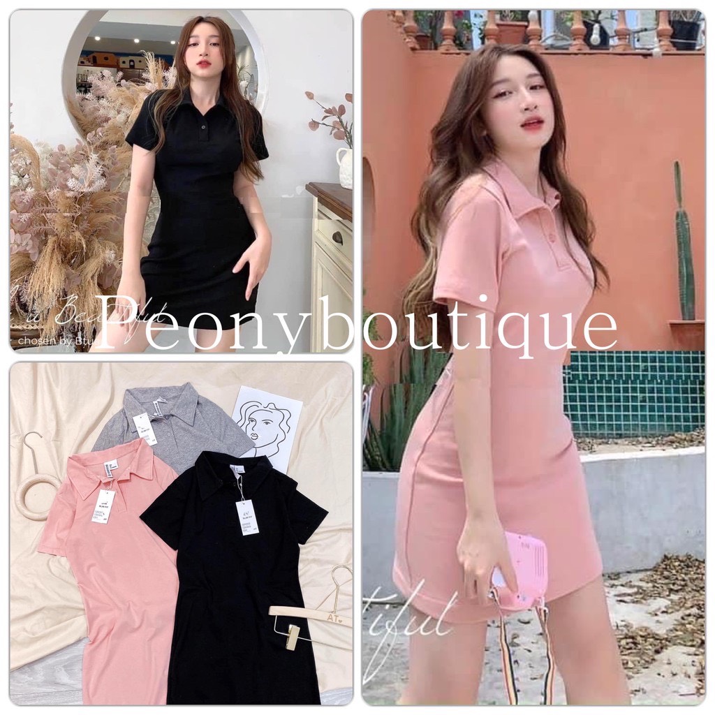 Váy suông cộc tay - đầm suông ngắn tay cổ đức 3 màu chất cotton