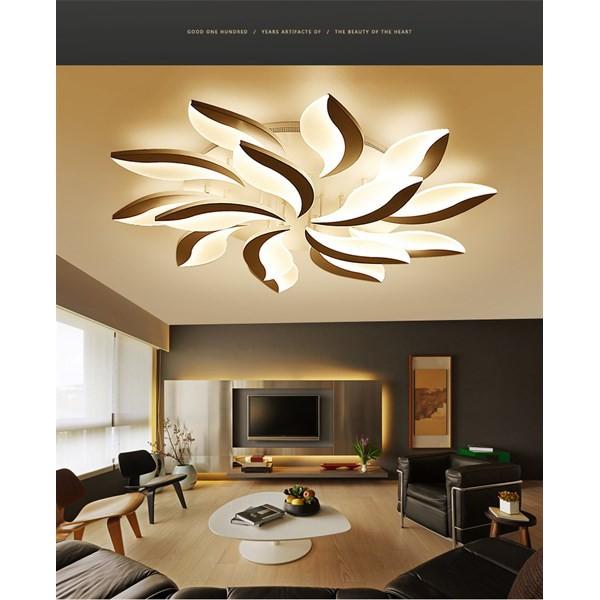 Đèn LED ốp trần, đèn ốp trần trang trí phòng khách , 15 cánh có 3 chế độ sáng kèm điều khiển tăng chỉnh ánh sáng
