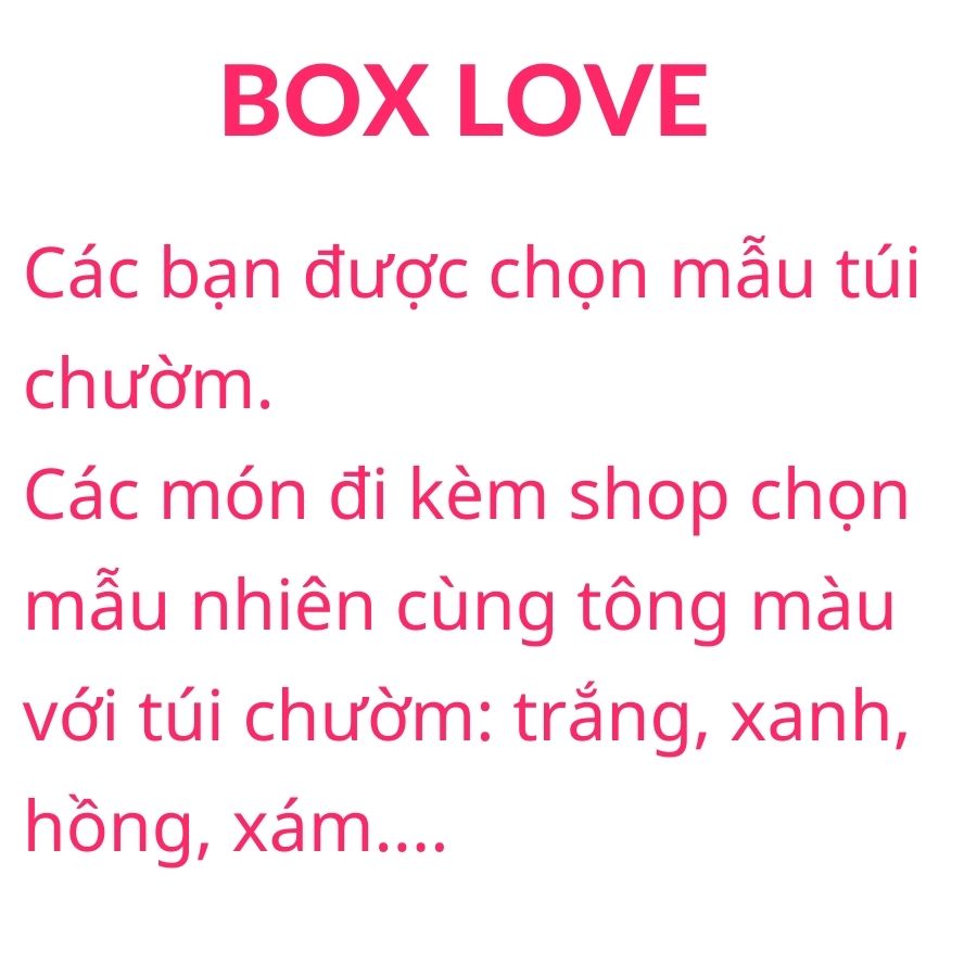 Set quà sinh nhật tặng bạn gái gồm 5 món: Túi chườm nóng 1000ml, bịt mắt ngủ, băng đô, túi vải mini đa năng và tất vớ cute được đóng gói hộp và túi xách mẫu ngẫu nhiên