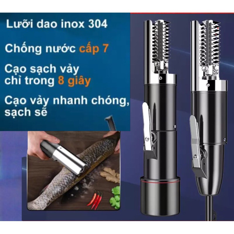 Máy Đánh Vảy Cá Công Suất Lớn 125W ,Chống Nước,Lưỡi Inox Không Gỉ