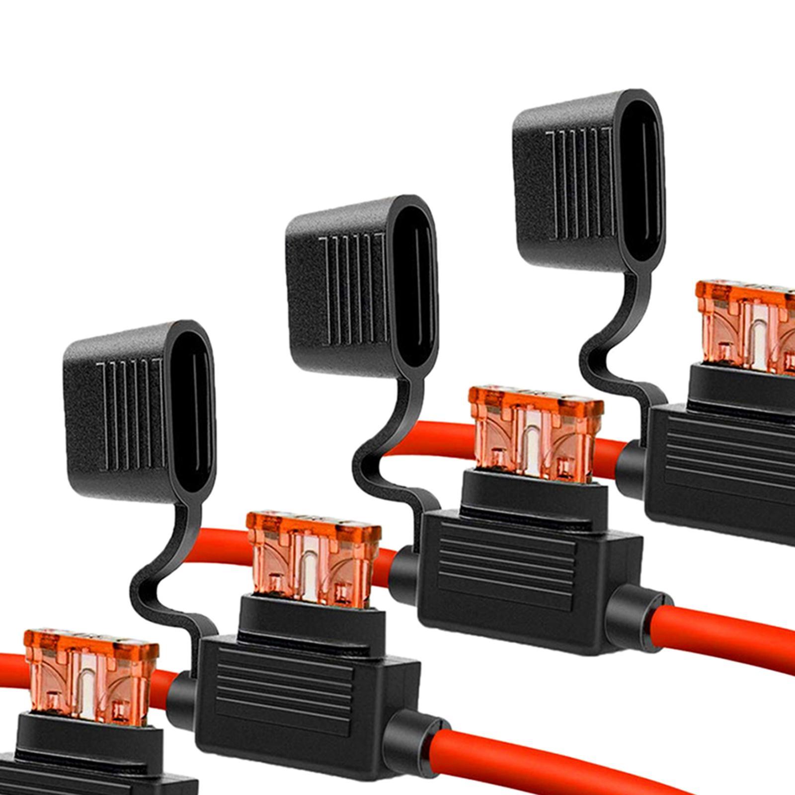 4x Fuse Inline Fuse Holder Add A  Fuse Holder Red Wiring Harness Atc  Fuses  Automotive Fuse Holder for Boats Car