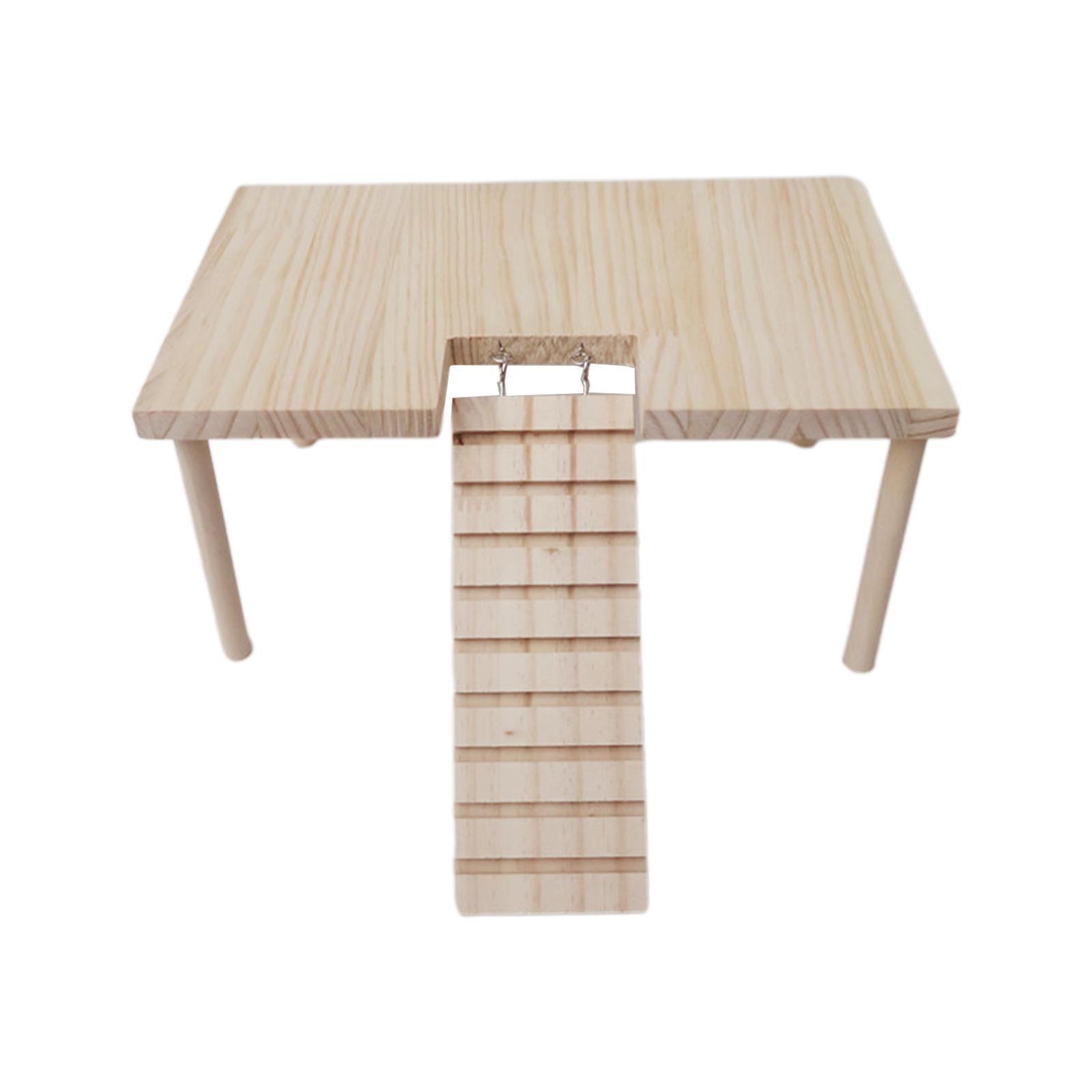 Small Pet Wooden Platform with Stairs Stable for Hamster Rat Squirrel Chinchilla