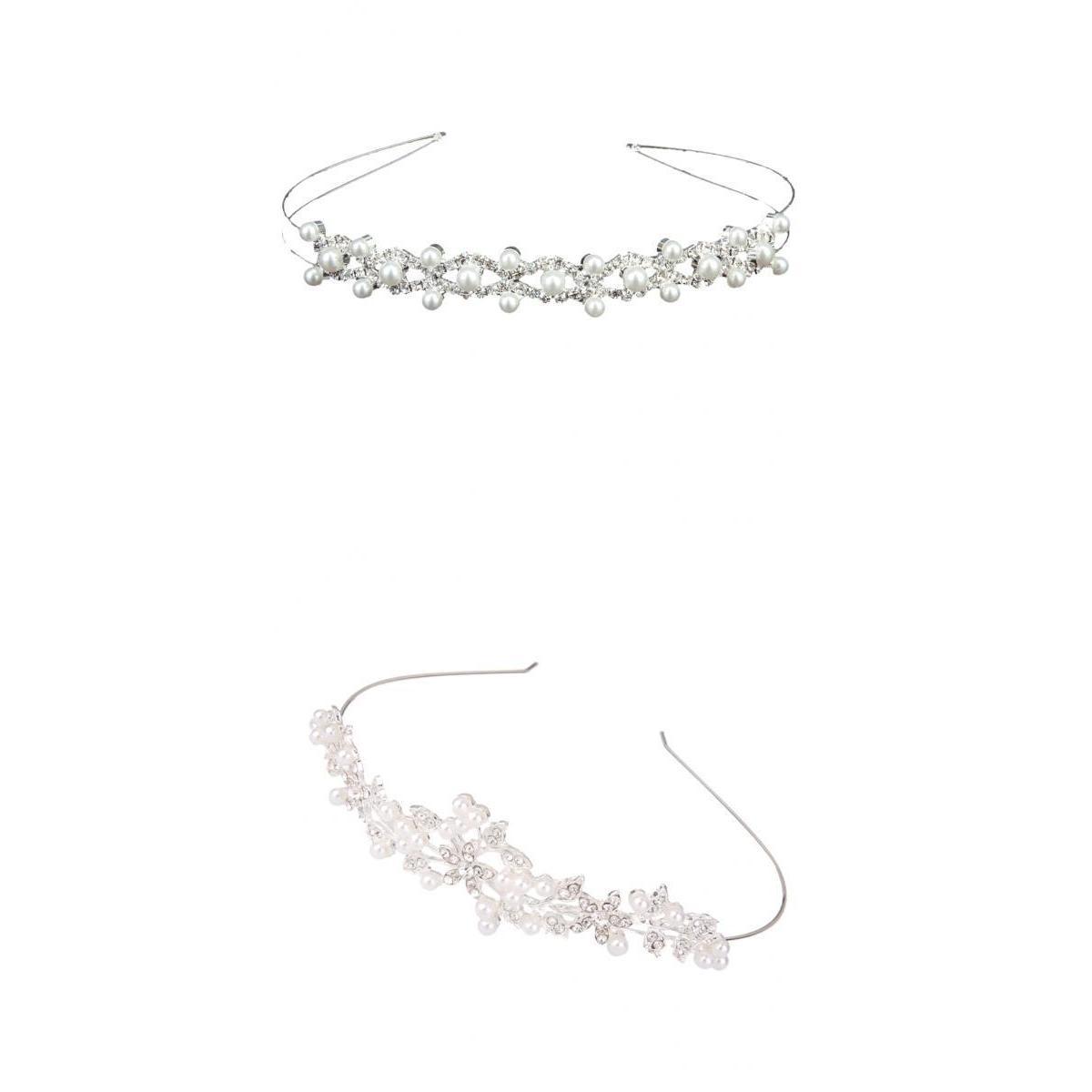 2Pcs Bridal /Kids Wedding Party Rhinestone Crown Tiara Headpiece Headband