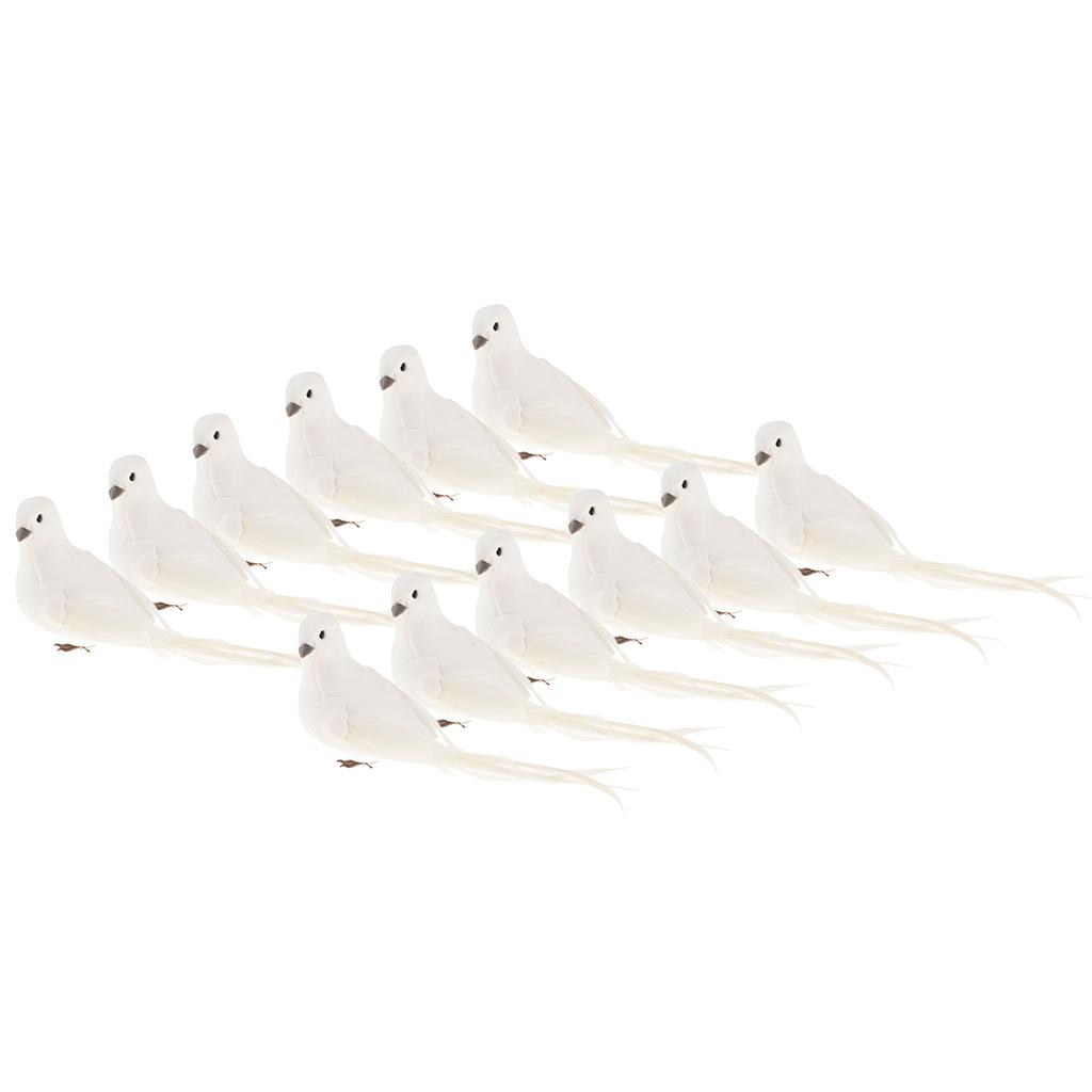 12 Nhân Tạo Bọt Lông Chim Bồ Câu Chim Thủ Công Nghệ Thuật Chim Nhà Trang Trí Lễ Cưới