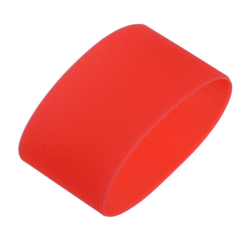2xOutdoor Silicone Round Non- Water Bottle Mug Cup Sleeve Cover Red