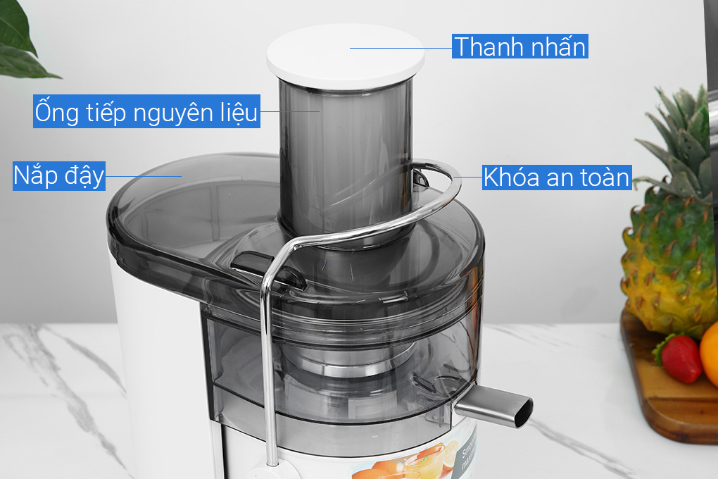 Máy ép trái cây Panasonic MJ-CB100WRA- Ép nhanh, nghiền kiệt với mâm xay 100% kim loại - Cs 1000W - Hàng chính hãng