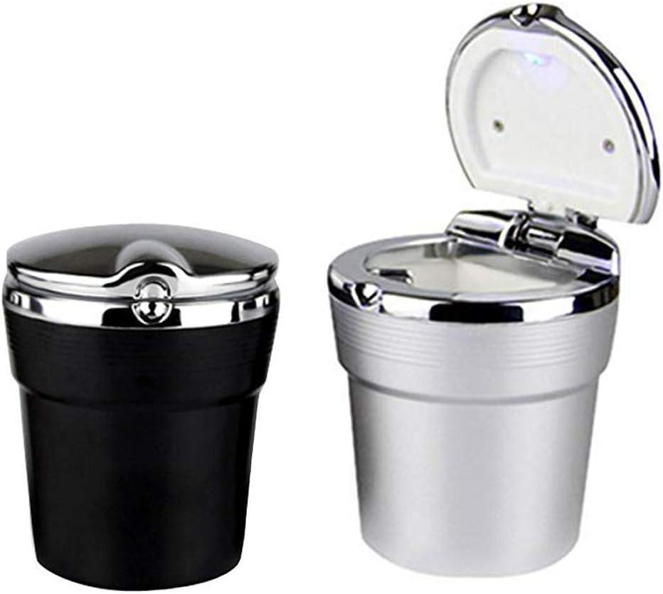 Ashtray xe di động, 2 chiếc gạt tàn di động với nắp xe, xe hơi không có xe hơi có đèn LED màu xanh