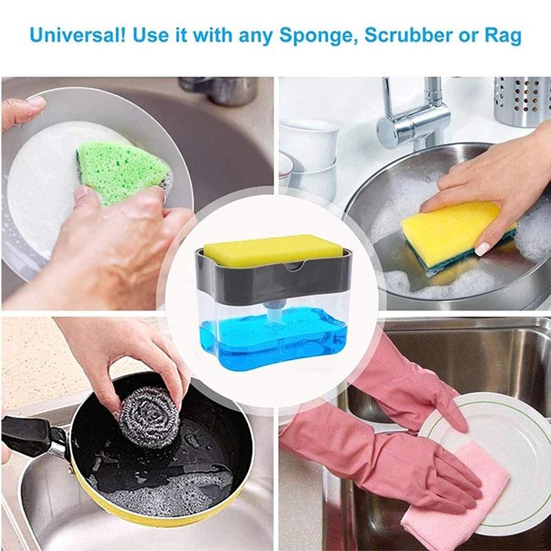 Hộp đựng xà phòng kèm khay để miếng rửa chén tiện dụng cho nhà bếp