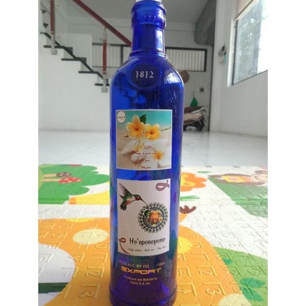 Chai thủy tinh xanh - Thái dương lam thủy 500ml kèm logo